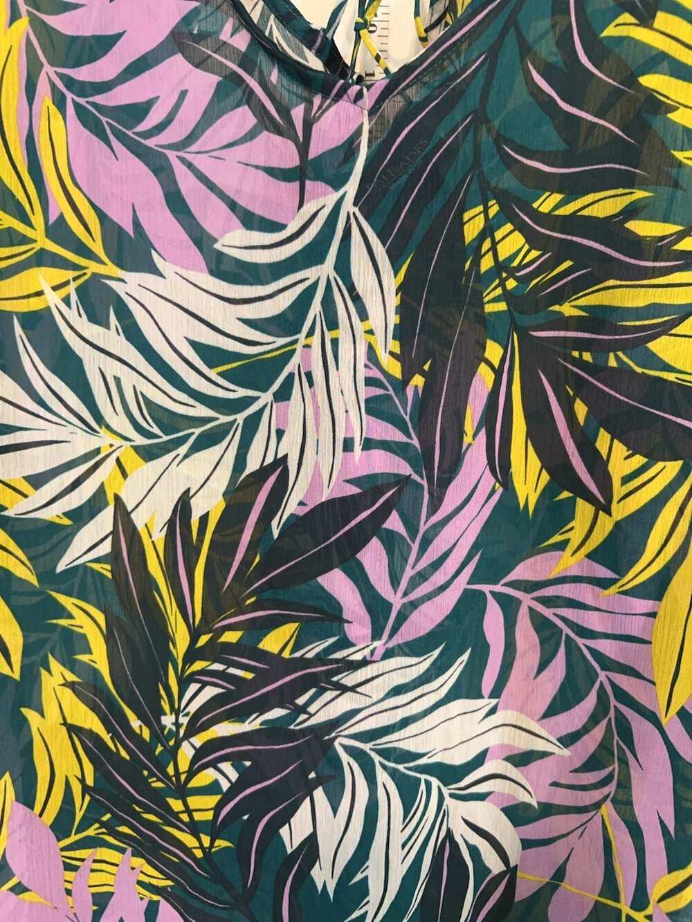 Tropical Leaf Lace-Up Swim Coverup - Green & Purple - Picture 2 of 7